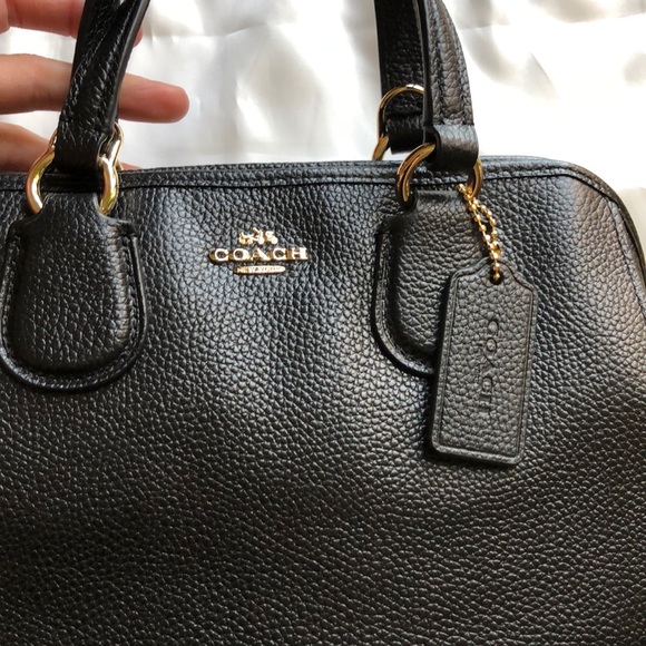 COACH Mini Nolita Black Pebbled Leather Satchel - Picture 10 of 16
